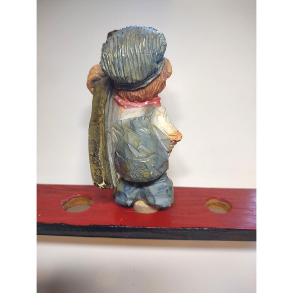 Spit N Whittle Bottle Stopper Worker Man In Overalls Holds Beam Chris Hammack - Picture 3 of 6